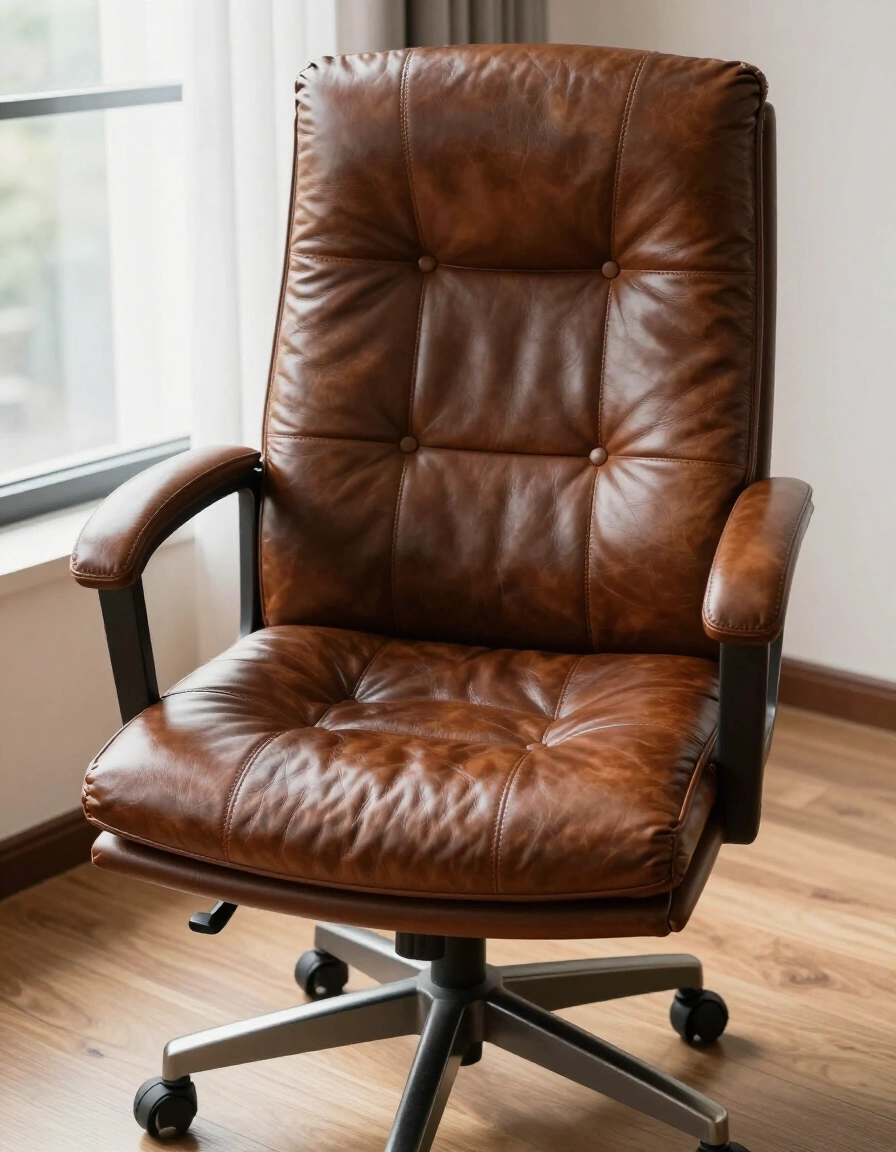 2. Add a Brown Leather Chair