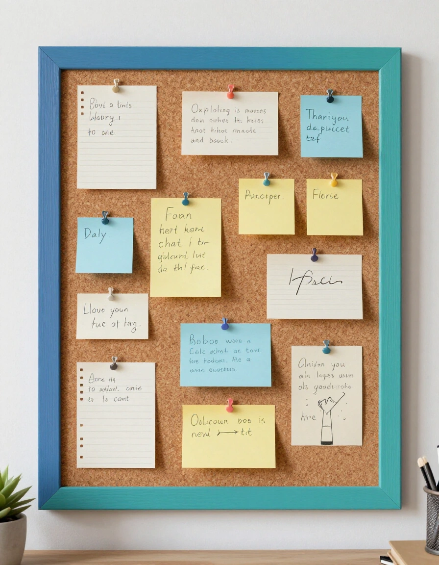 8. Use a Colorful Cork Board