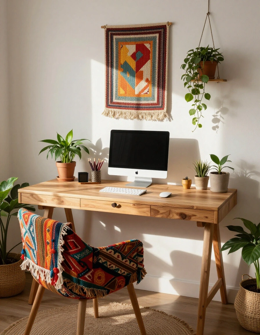 3. Bohemian Home Office Desk