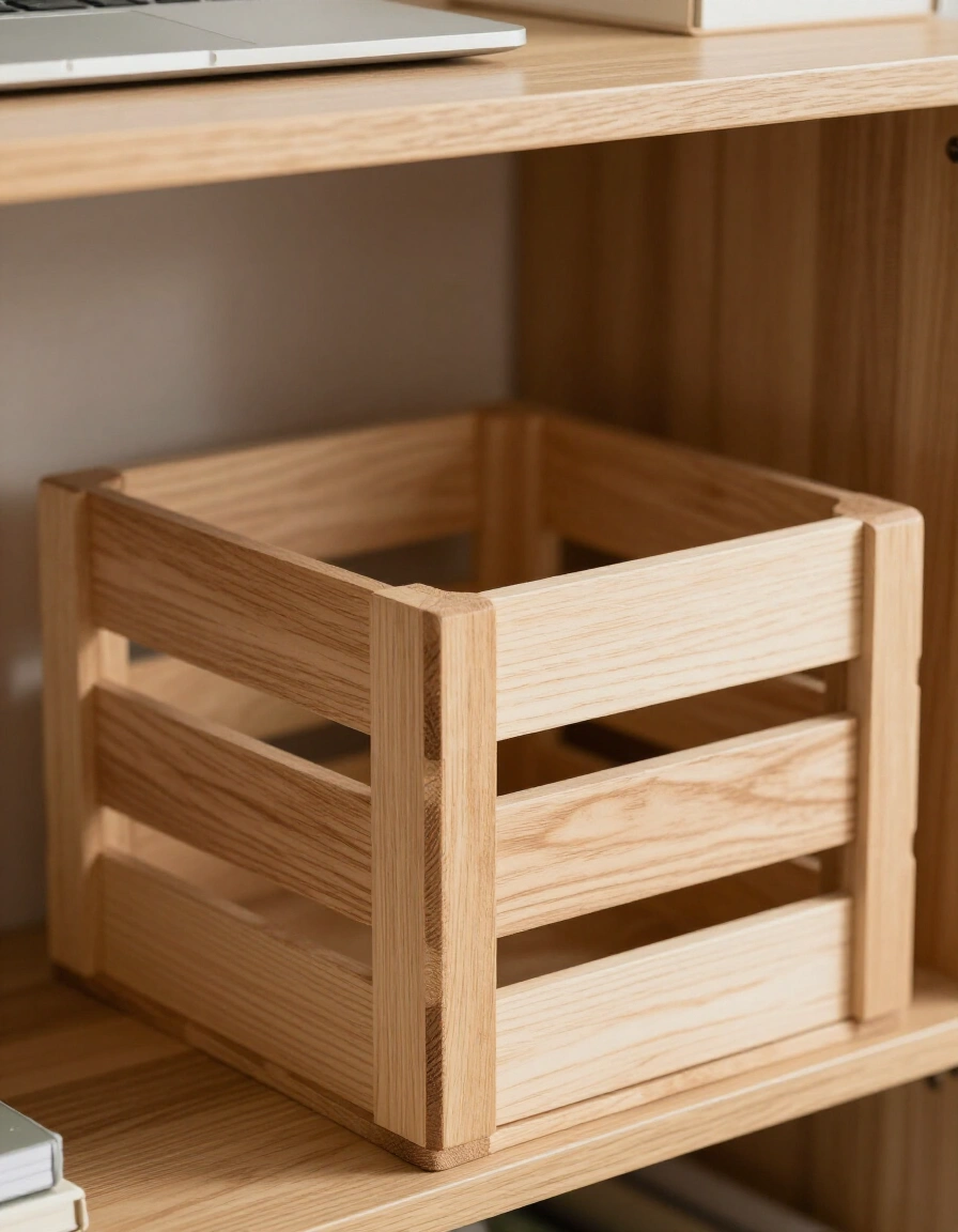 23. Use a Wooden Crate for Extra Storage