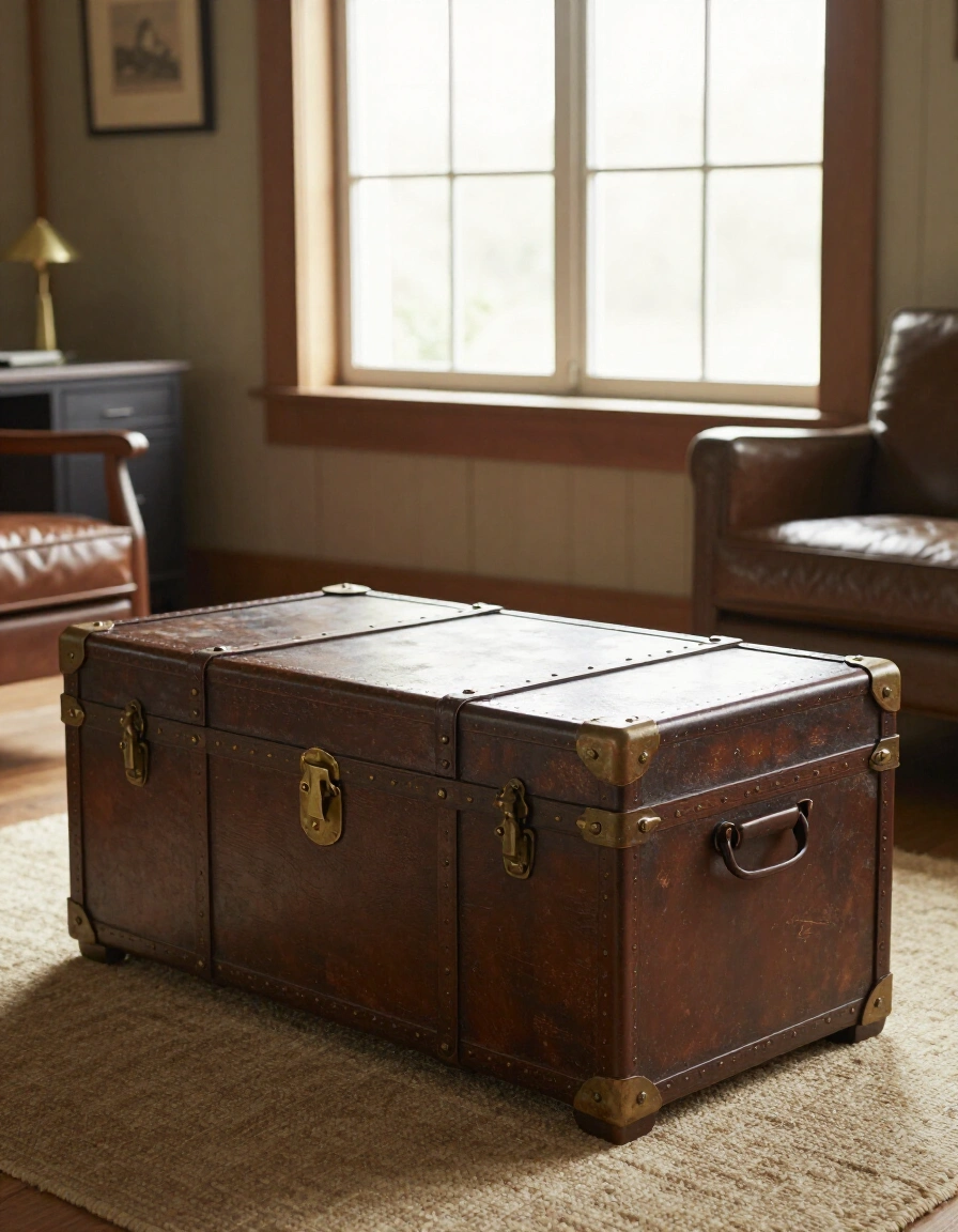 10. Use a Vintage Trunk as a Coffee Table