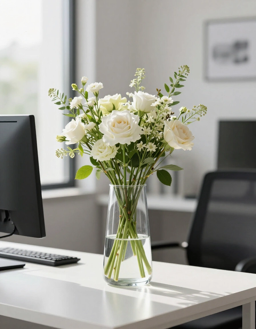 21. Incorporate a Glass Vase with Fresh Flowers