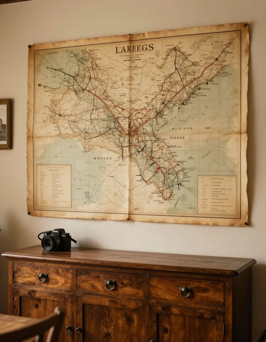 20. Vintage Map Display