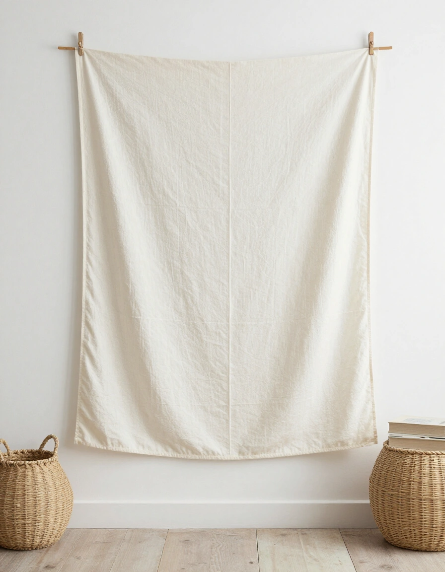 11. All-White Boho Bedroom Wall Tapestry