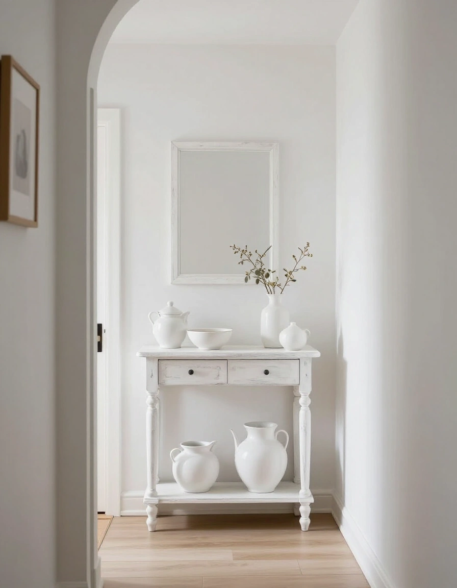 11. All-White Entryway Elegance