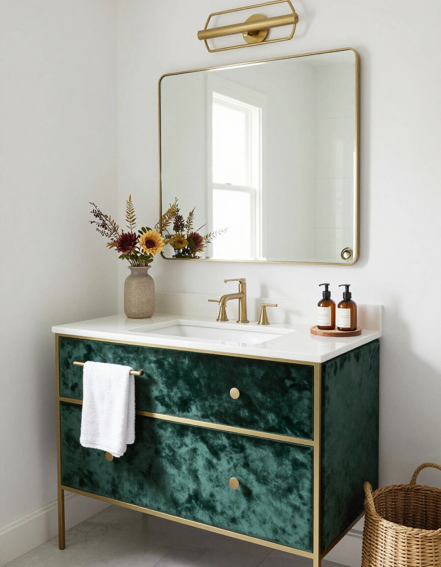16. Art Deco Boho Bathroom Vanity