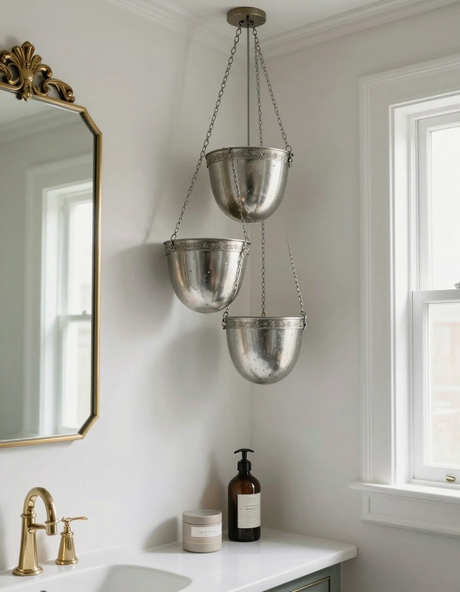 17. Art Deco Glamour with Metallic Baskets