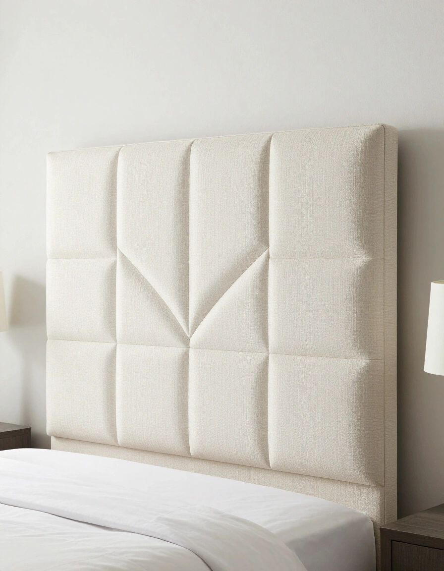 17. Art Deco Upholstered Headboard with Geometric Patterns