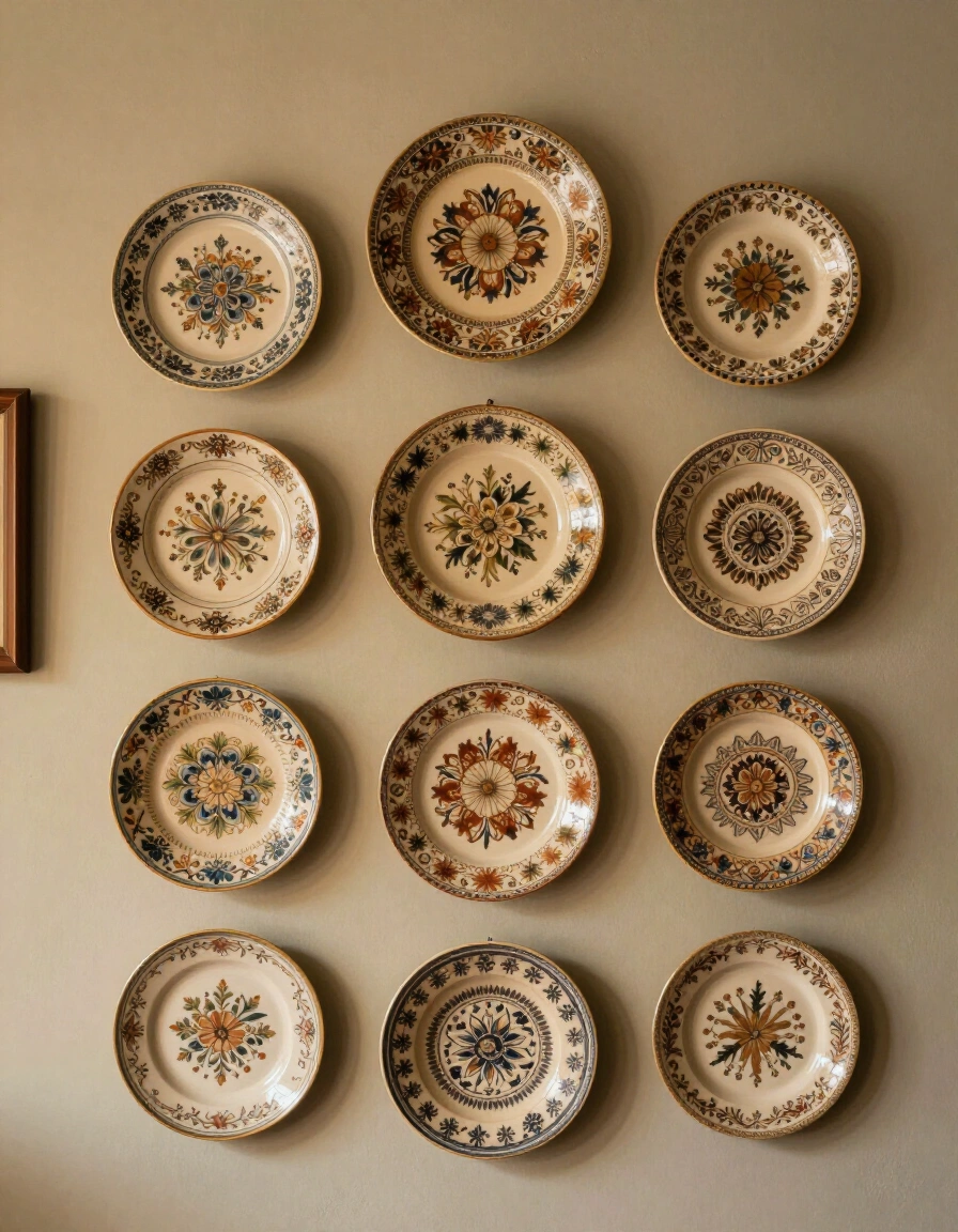 29. Vintage Plate Wall