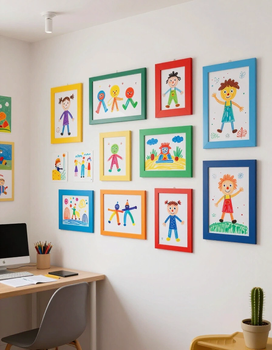 24. Playful Children's Art Gallery Wall