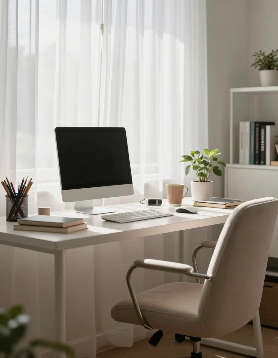 4. Use Sheer White Curtains