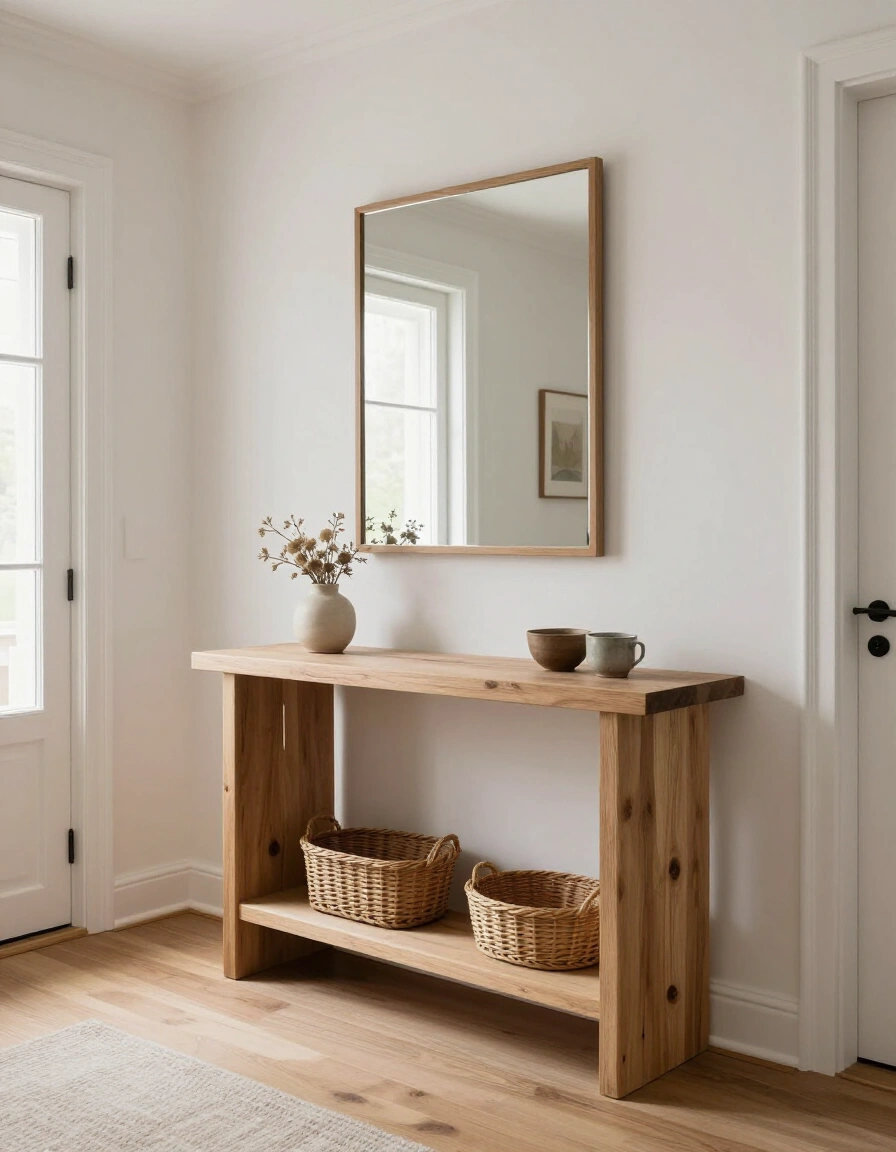 25. Bare Natural Wood Scandinavian Entryway