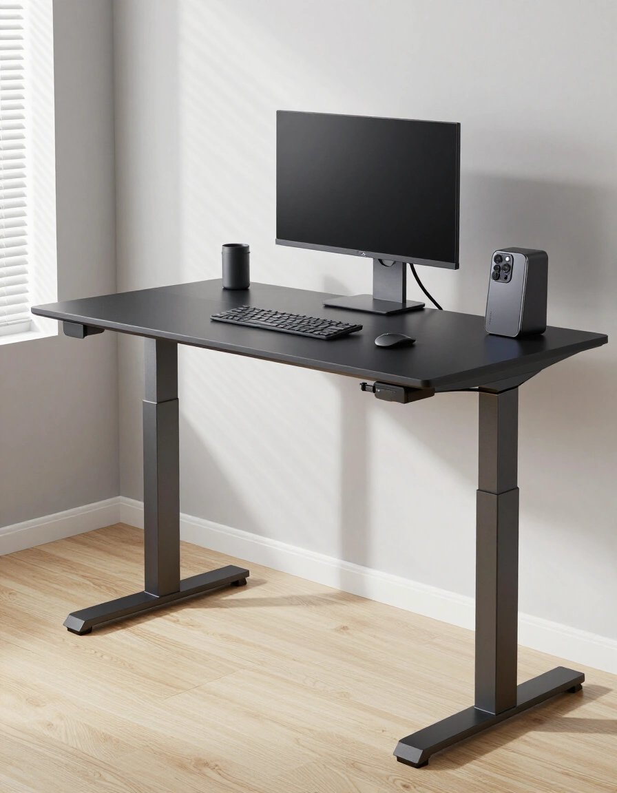 15. Tech-Focused Standing Desk Station