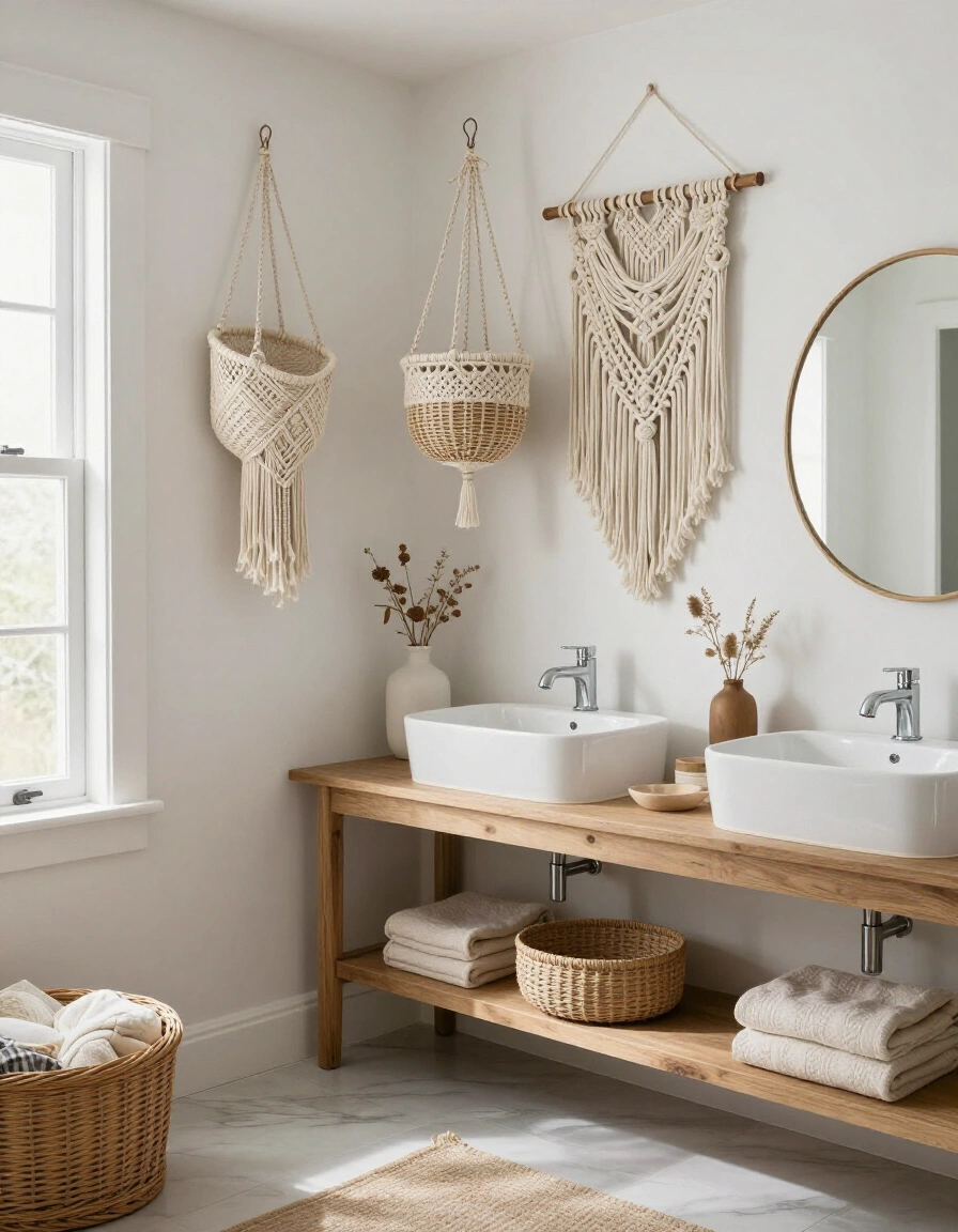 3. Boho-Chic Basket Arrangement