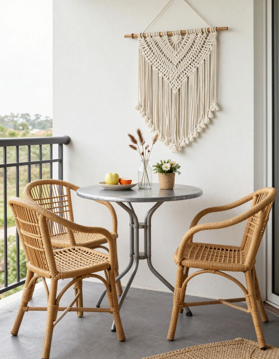 3. Boho Industrial Balcony