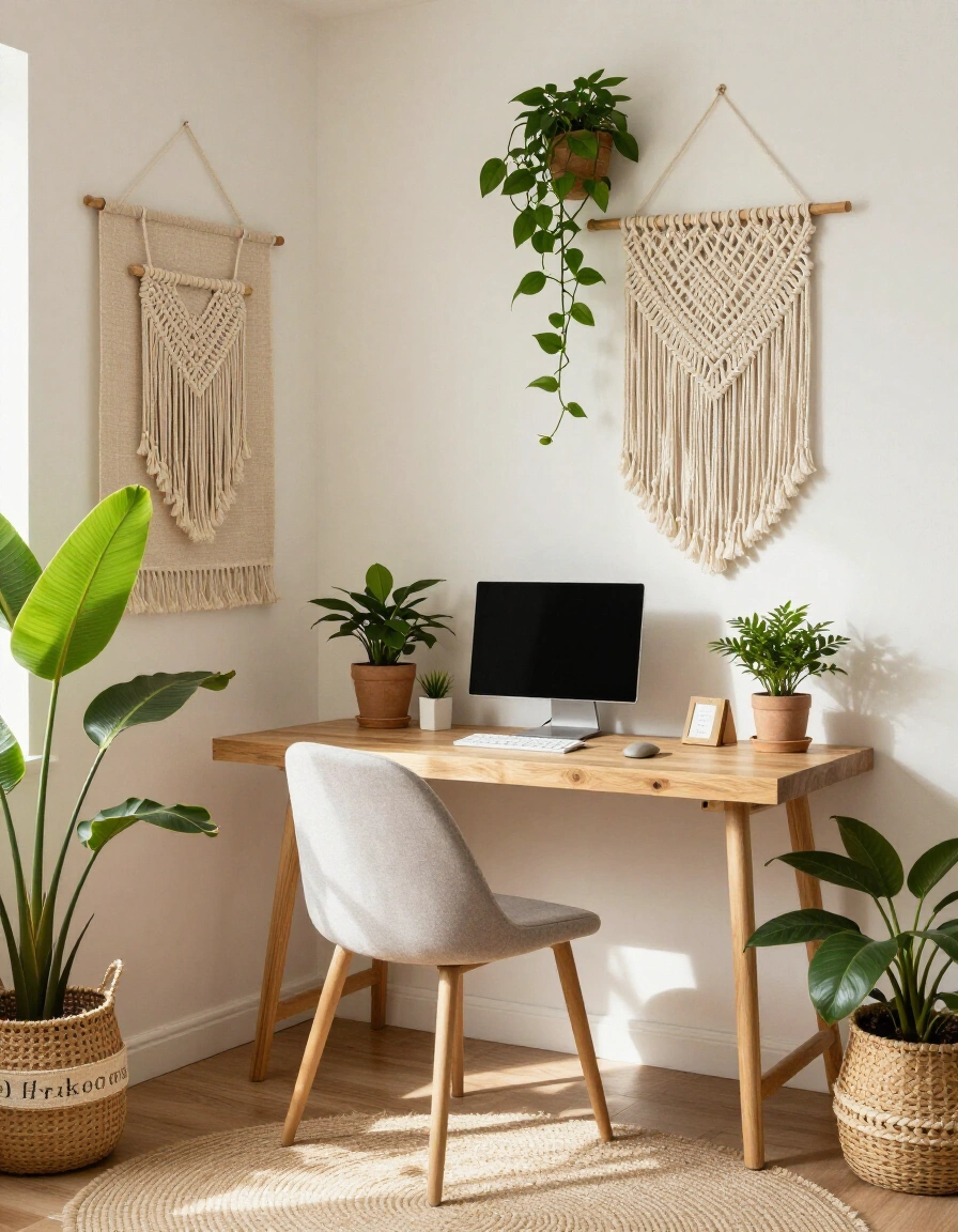 3. Boho Soundproof Home Office