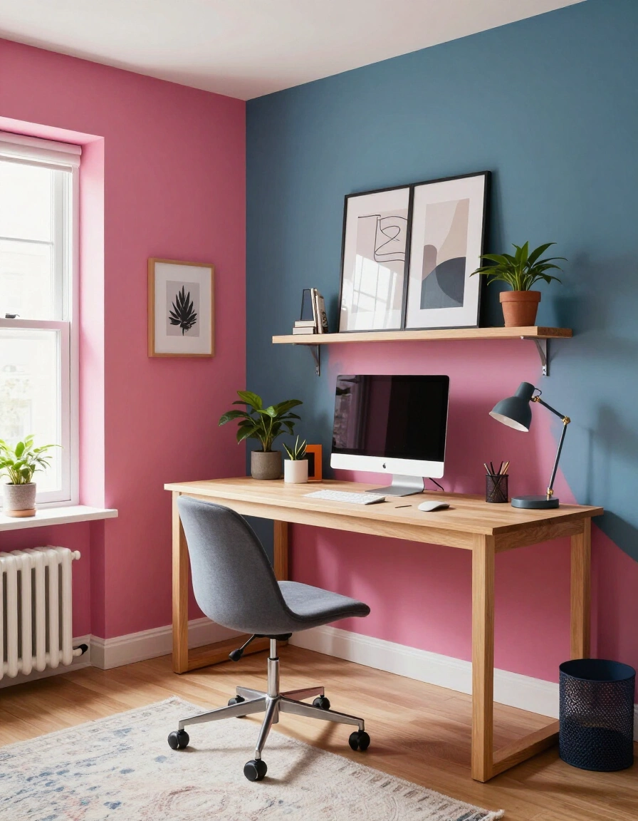 23. Bold Color Home Office