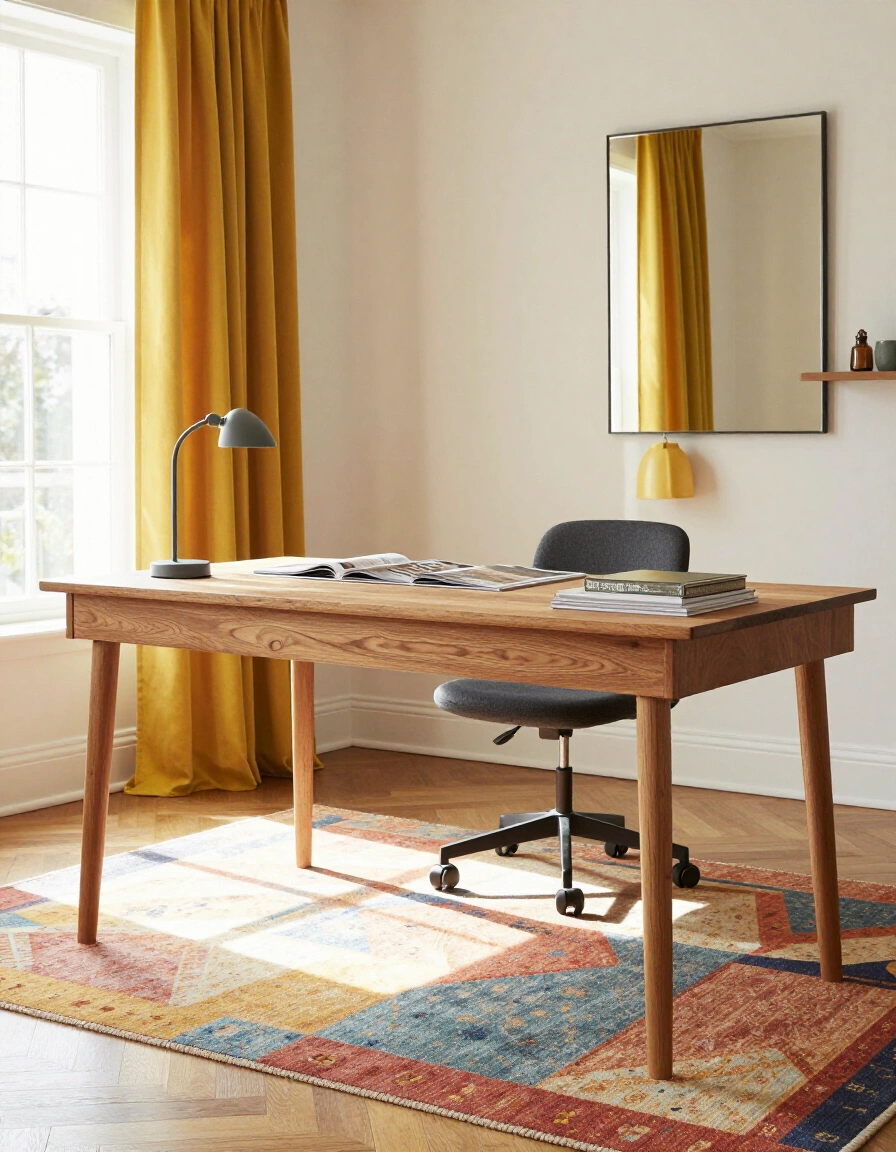 22. Introduce a Pop of Color with Curtains