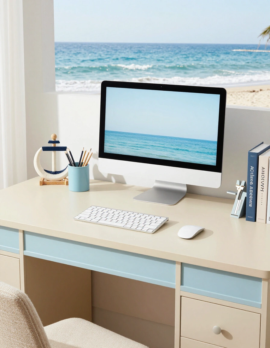 28. Coastal Desk Setup