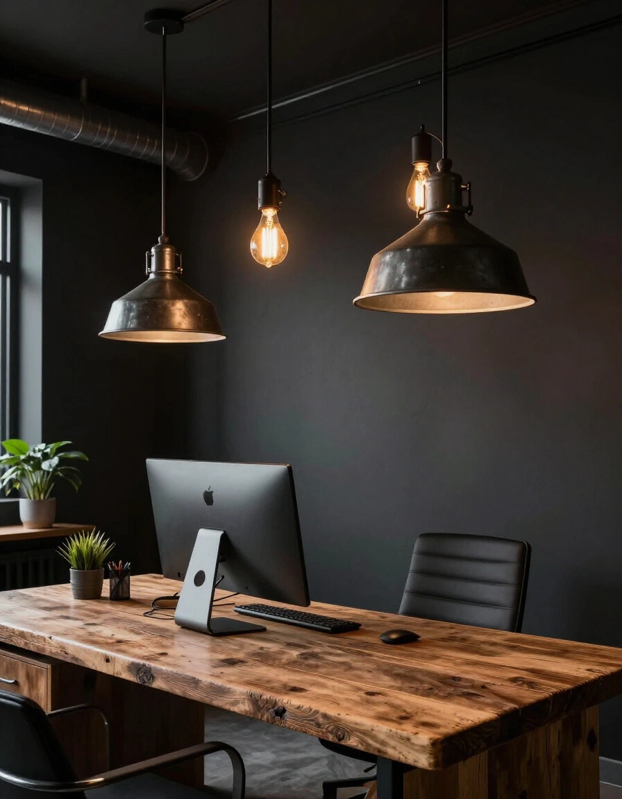 6. Industrial Home Office Lighting