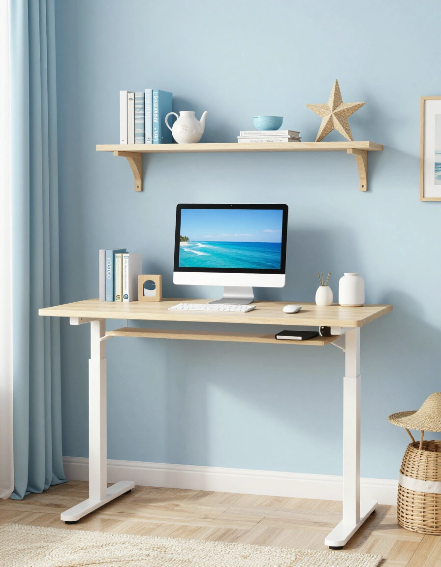 27. Coastal-Inspired Standing Desk Retreat