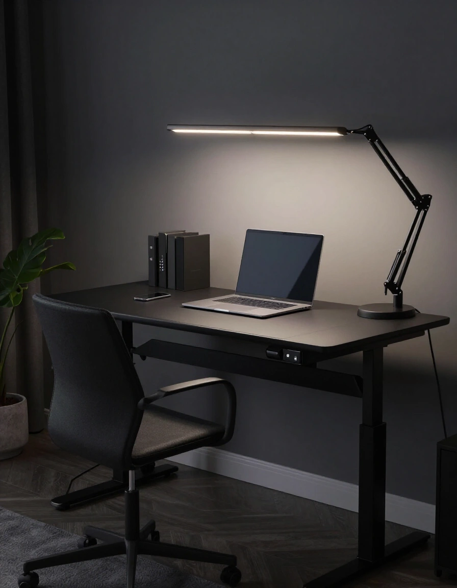 11. Dark Mode Standing Desk Environment