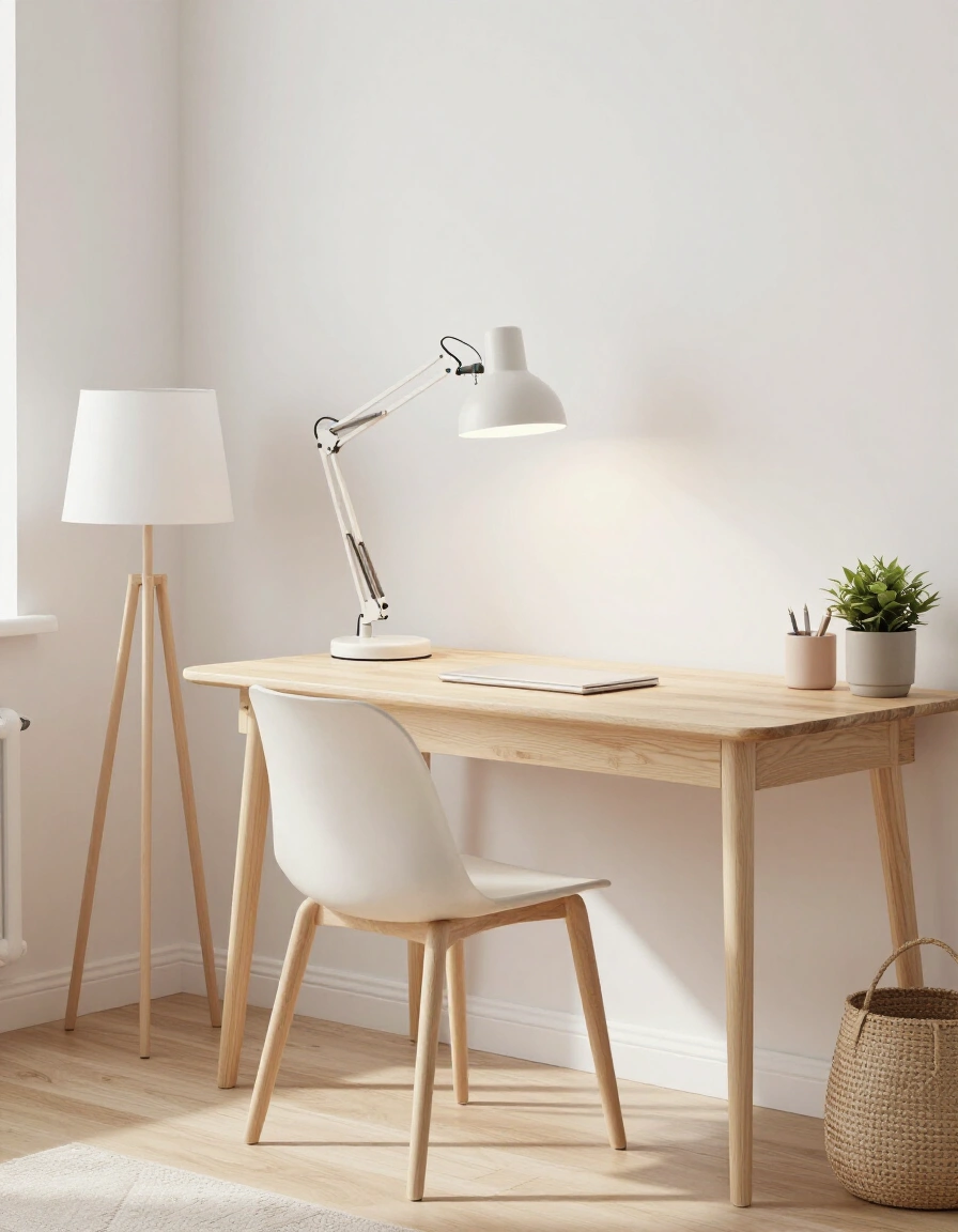 5. Scandinavian Home Office Lighting
