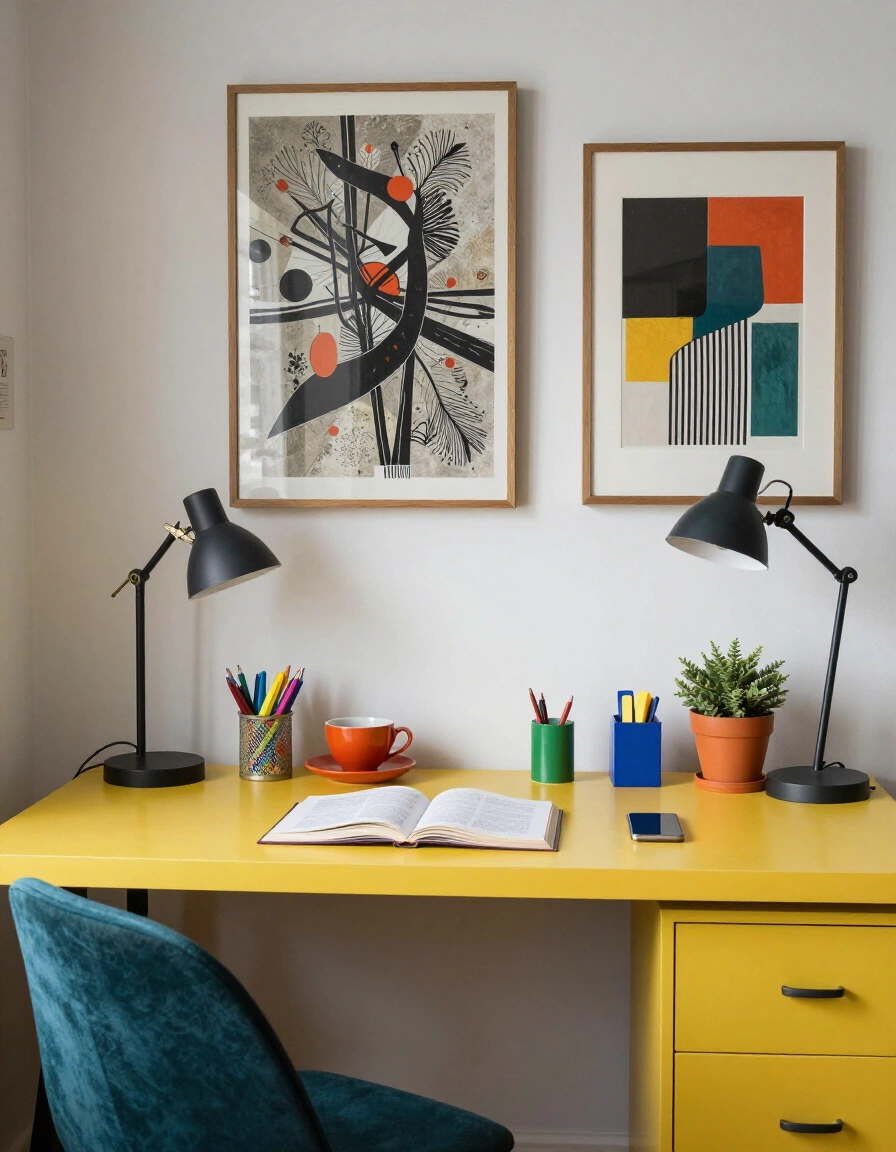 22. Artistic Home Office Desk