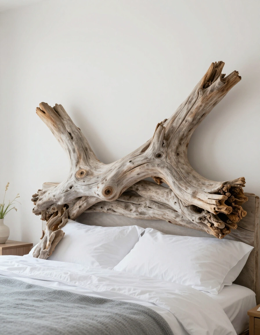 16. Coastal Driftwood Headboard