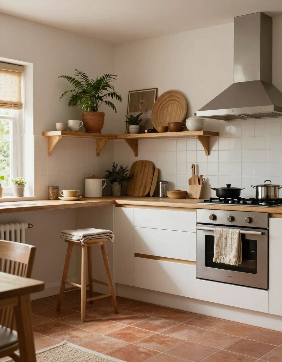 2. Cozy Desert Tones Backsplash