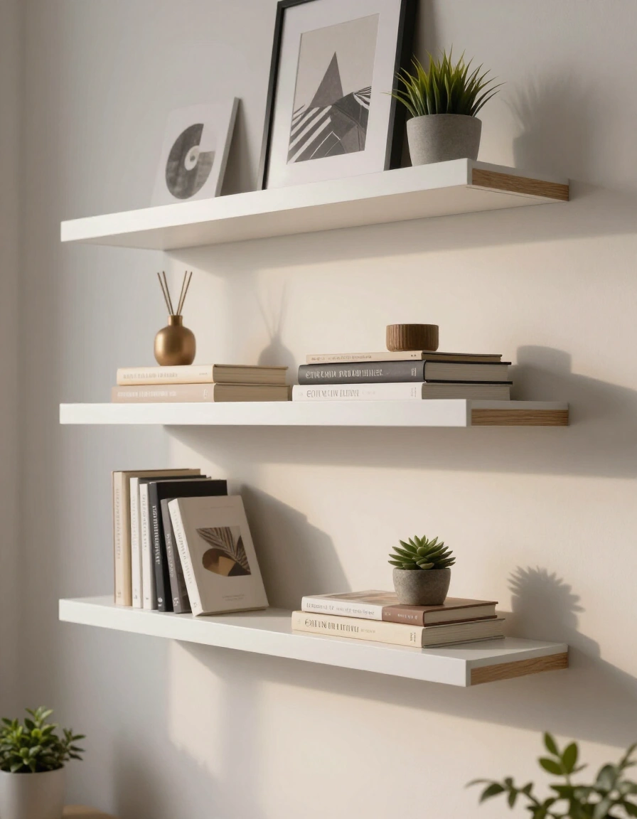 3. Hang Floating Shelves