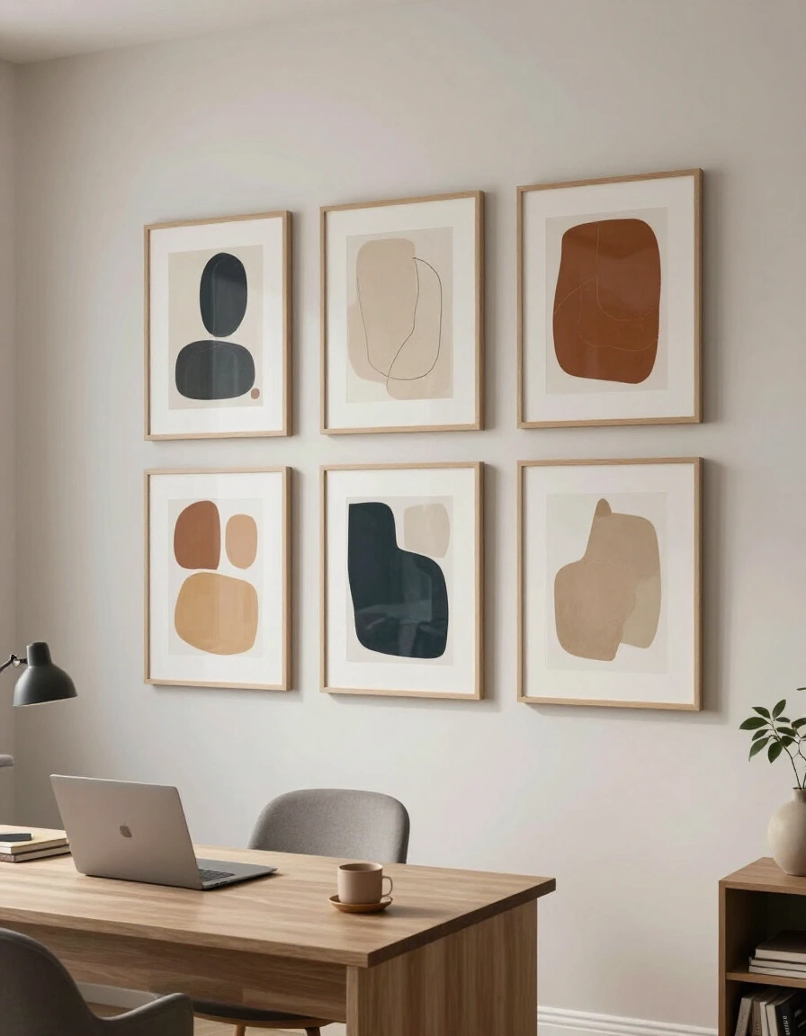 30. Organic Abstract Gallery Wall