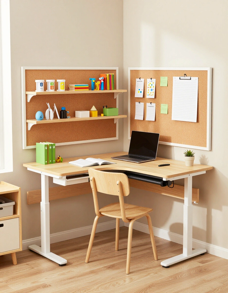 25. Classroom-Inspired Standing Desk Setup