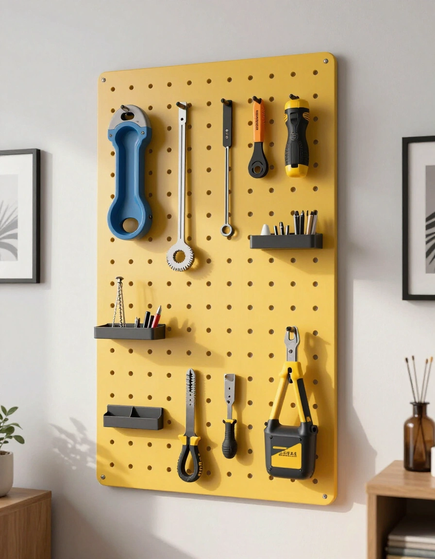 16. Use a Pegboard for Organization