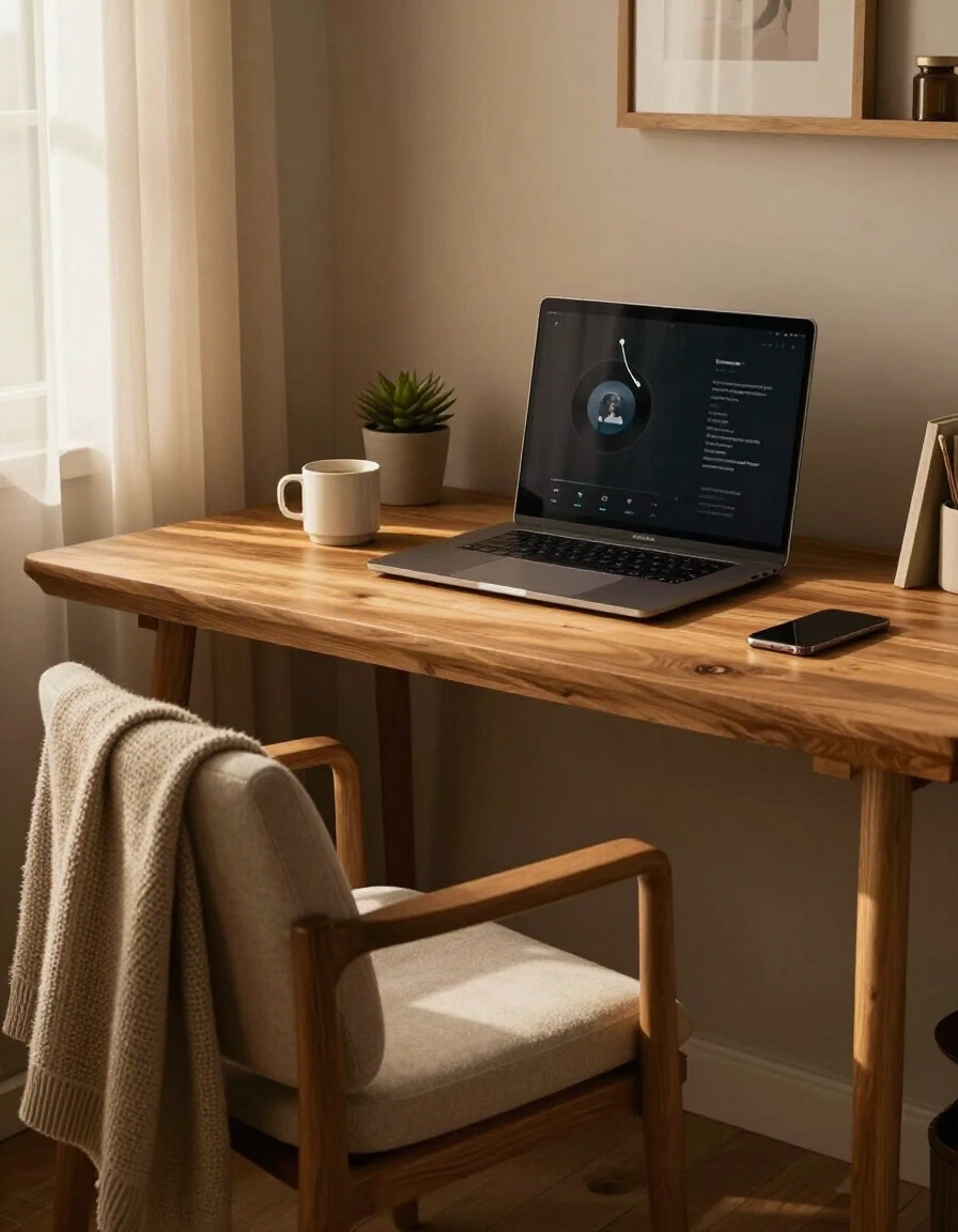 2. Cozy Home Office Desk