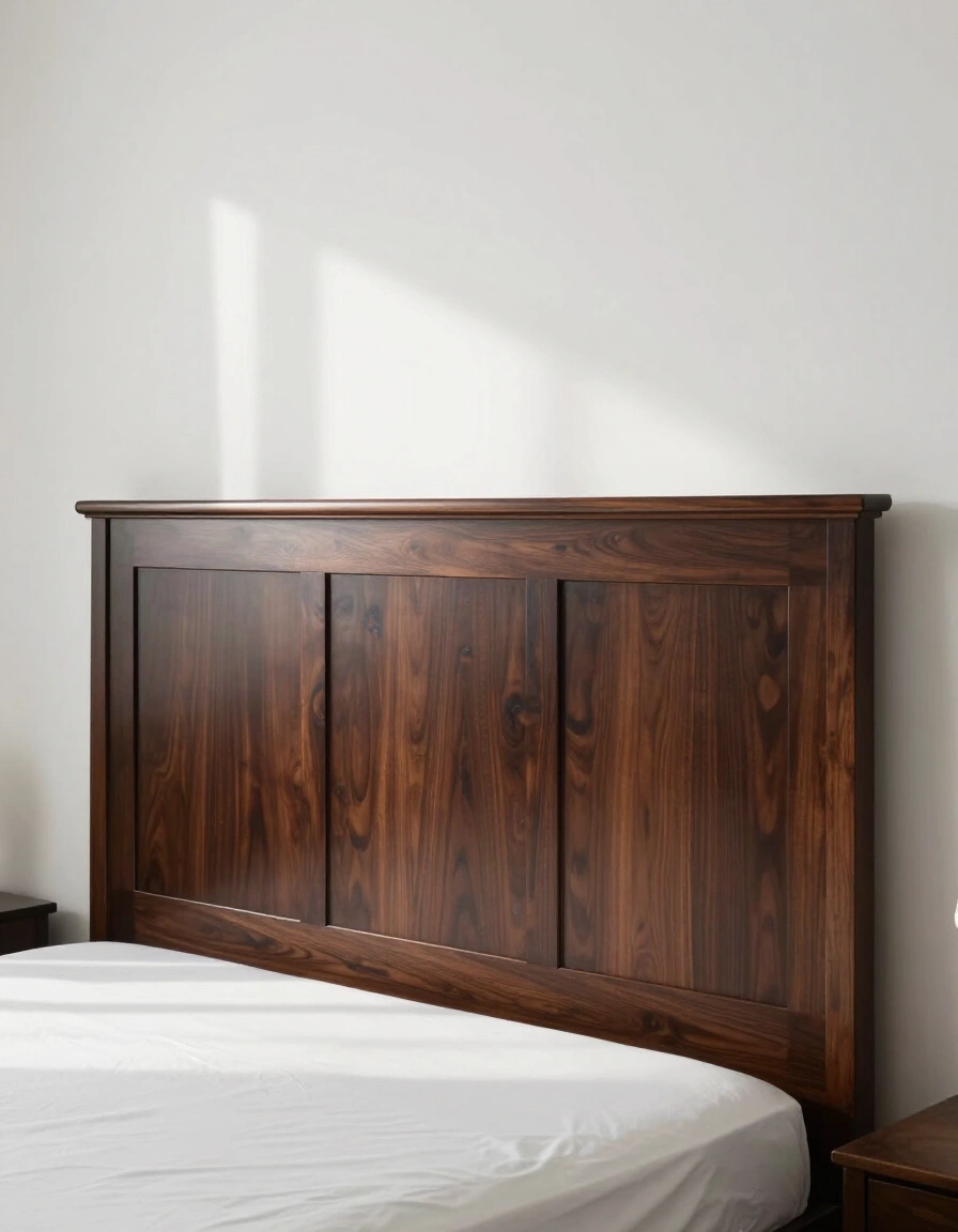 21. Dark Wood Panel Headboard