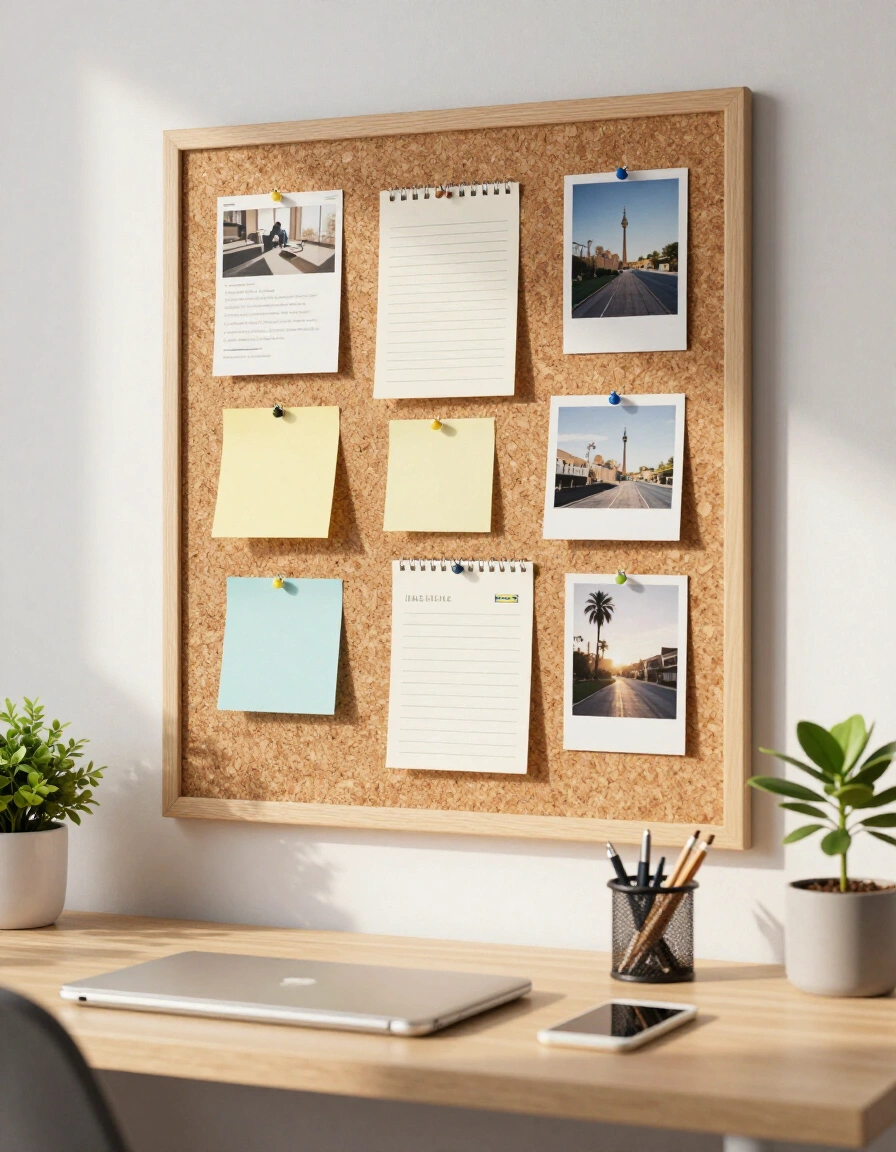 6. Personalize with a Cork Bulletin Board