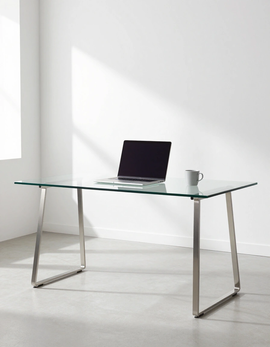 9. Use a Glass Desk for a Sleek Look
