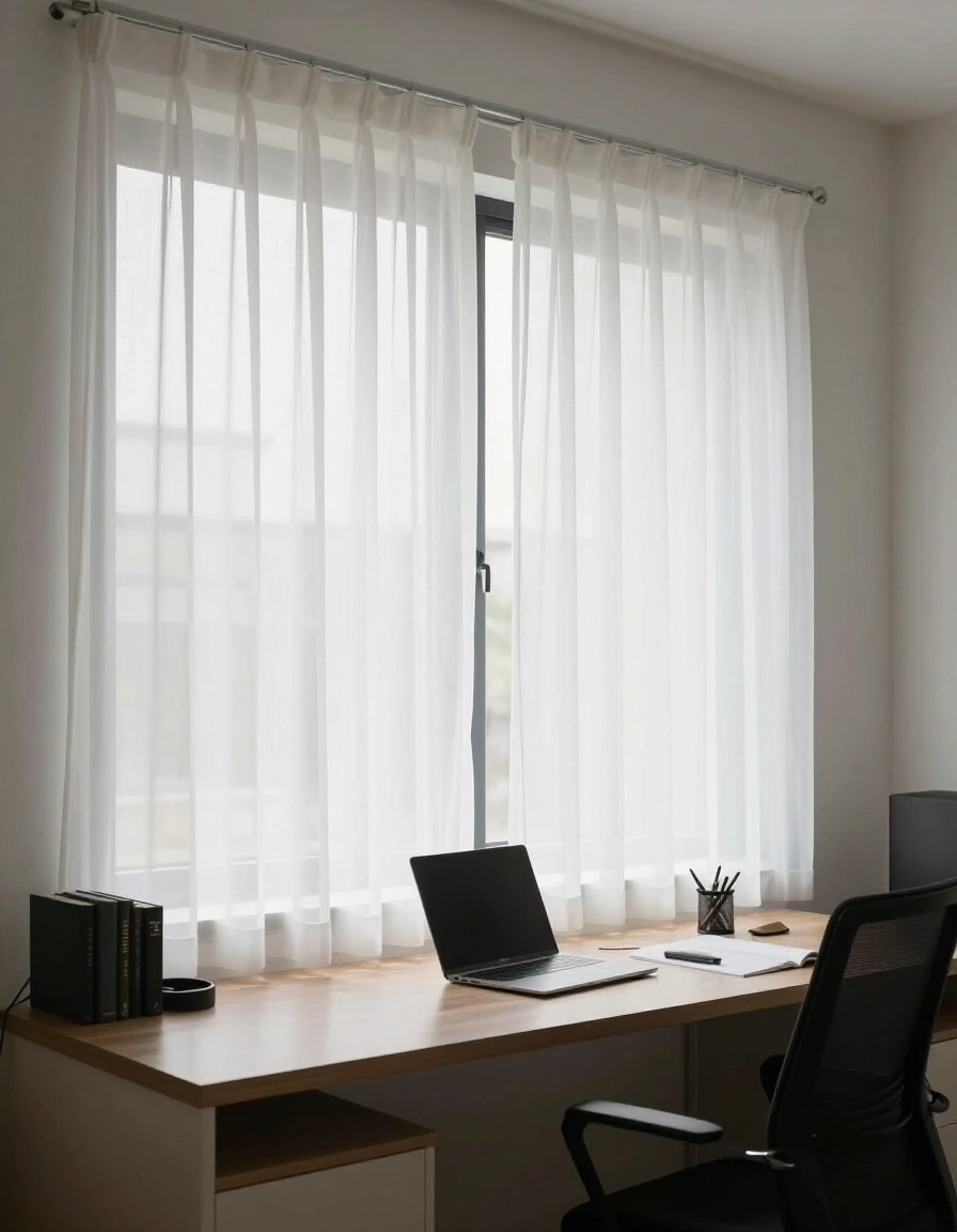 17. Window-Facing Home Office Lighting