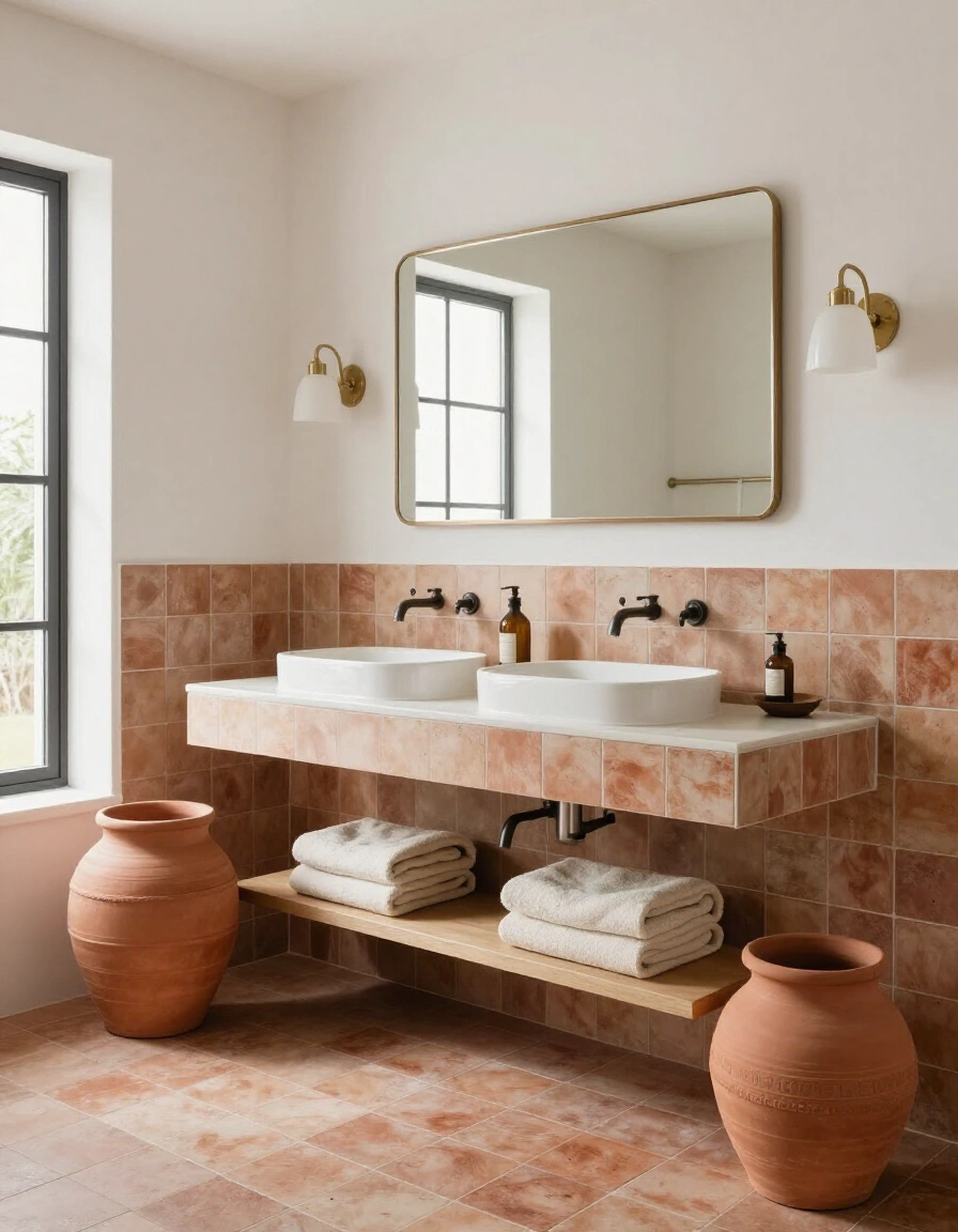 27. Earthy Boho Bathroom Vanity