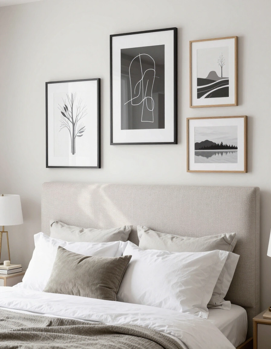 14. Eclectic Gallery Wall Headboard