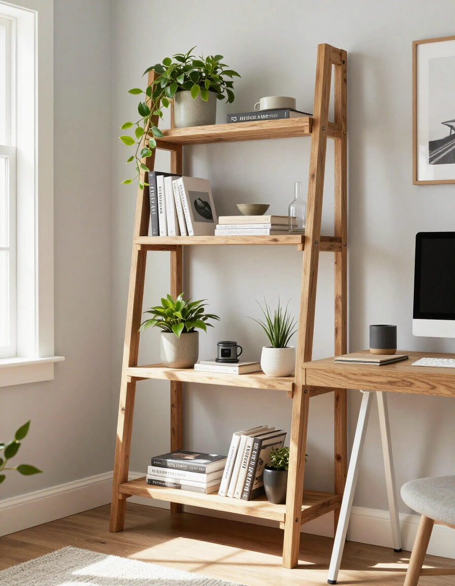19. Use a Ladder Shelf for Display