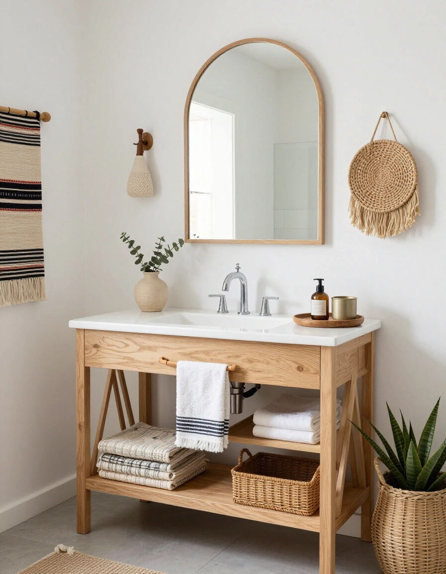 28. Ethnic Boho Bathroom Vanity