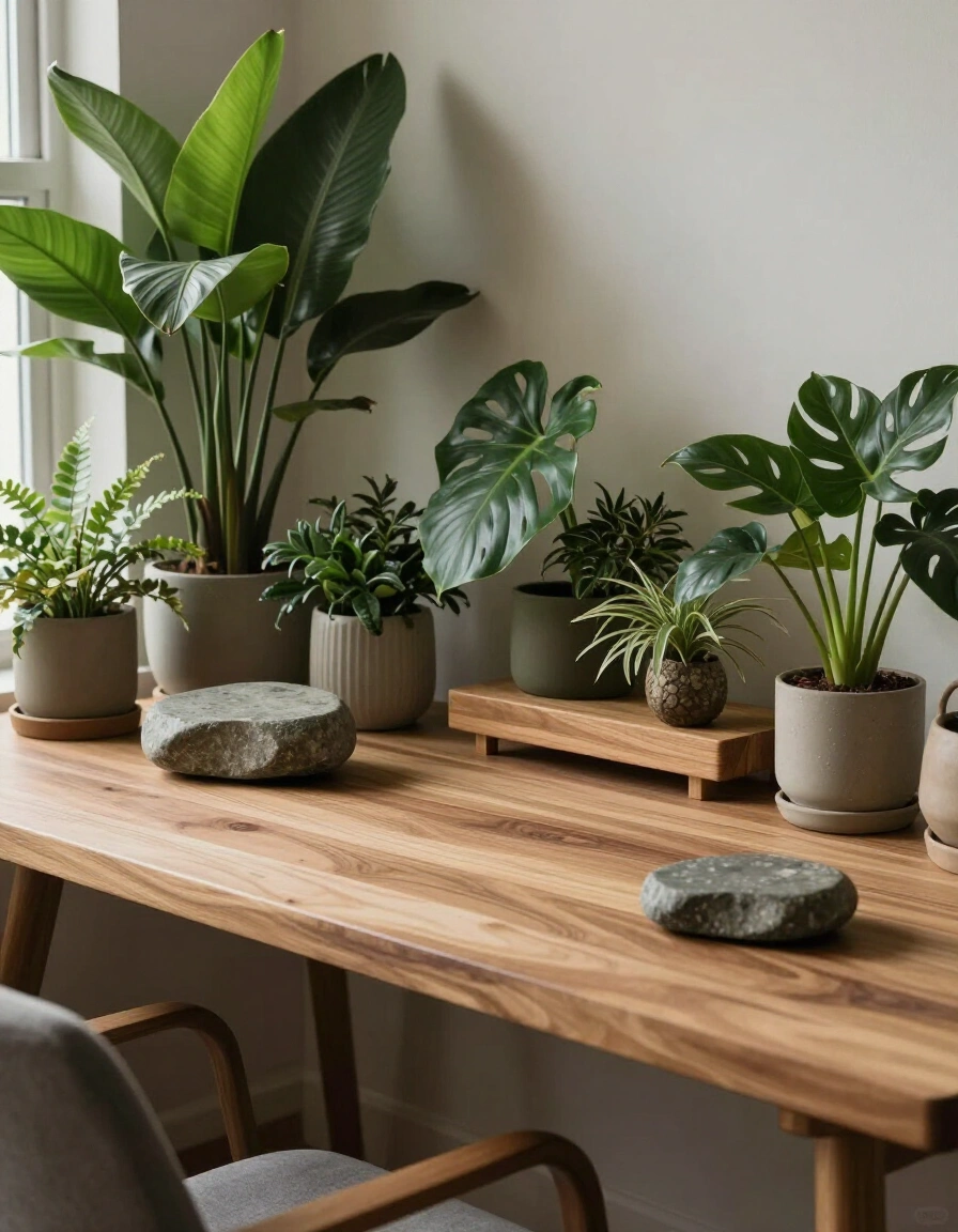 13. Nature-Inspired Desk Setup