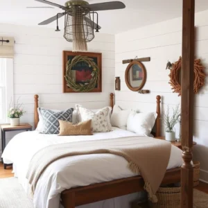 Read more about the article 25 Farmhouse Bedroom Decor Ideas with Shiplap Walls