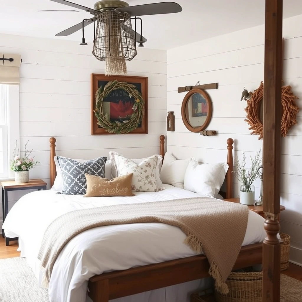 Read more about the article 25 Farmhouse Bedroom Decor Ideas with Shiplap Walls