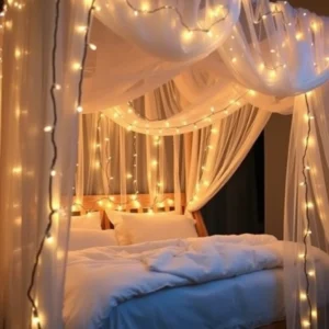 Read more about the article 28 Cozy Bedroom Decor Ideas with Fairy Lights