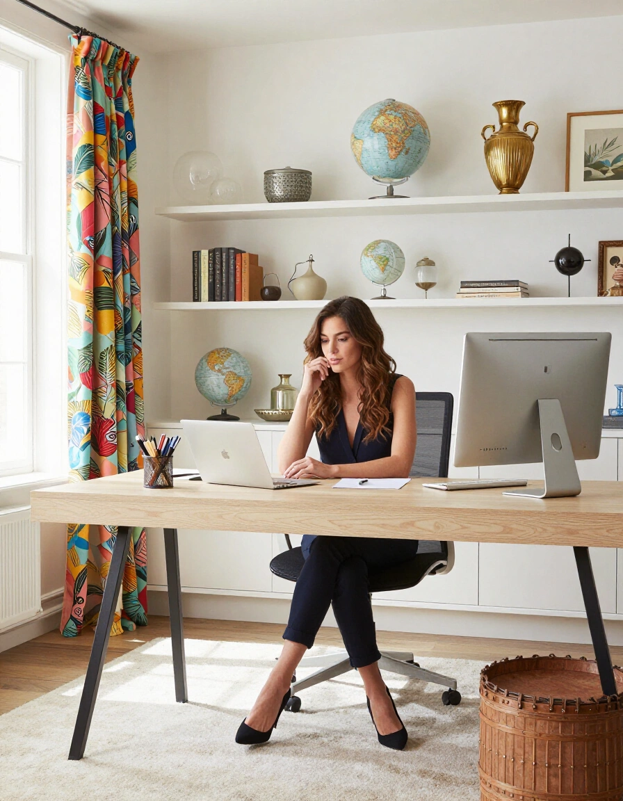 22. Glamorous Globetrotter's Office