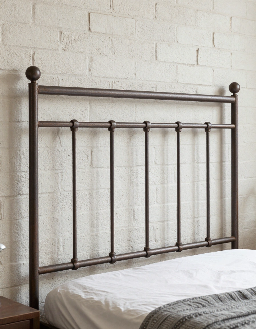 6. Industrial Metal Headboard