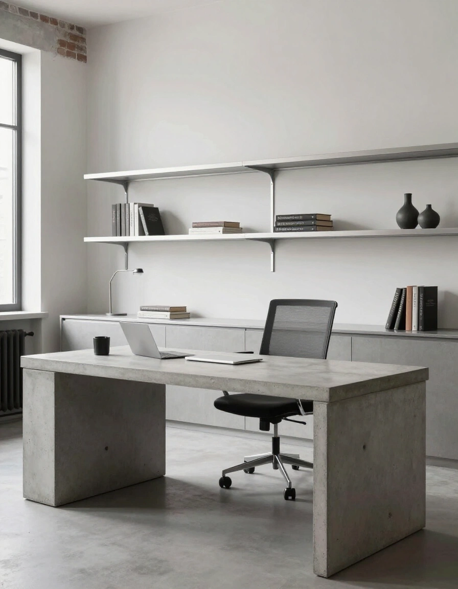 5. Industrial Minimalist Home Office